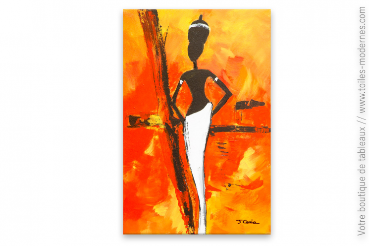 Tableau africain : femme Africaine Coloré