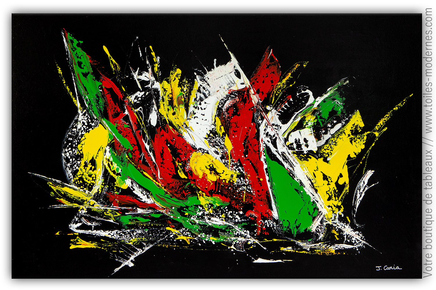  Tableau  noir contemporain Jeu de couleurs