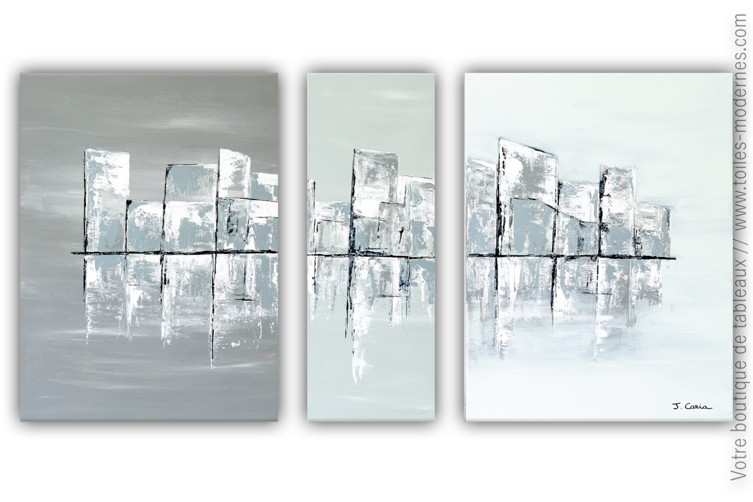 Triptyque gris blanc noir Atlantic City