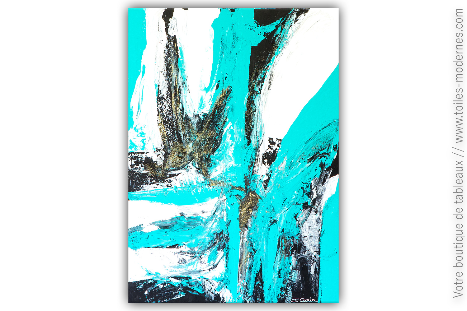 Tableaux sur toile Peinture acrylique abstraite bleue sur toile