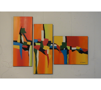 Tableaux abstraits sur toile peints à la main